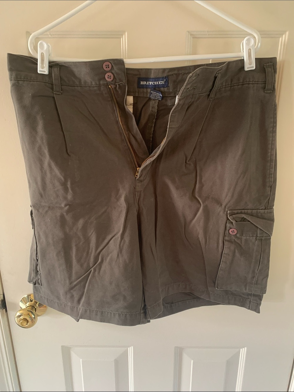 Britches Olive Green Cargo Shorts with Utility Pockets